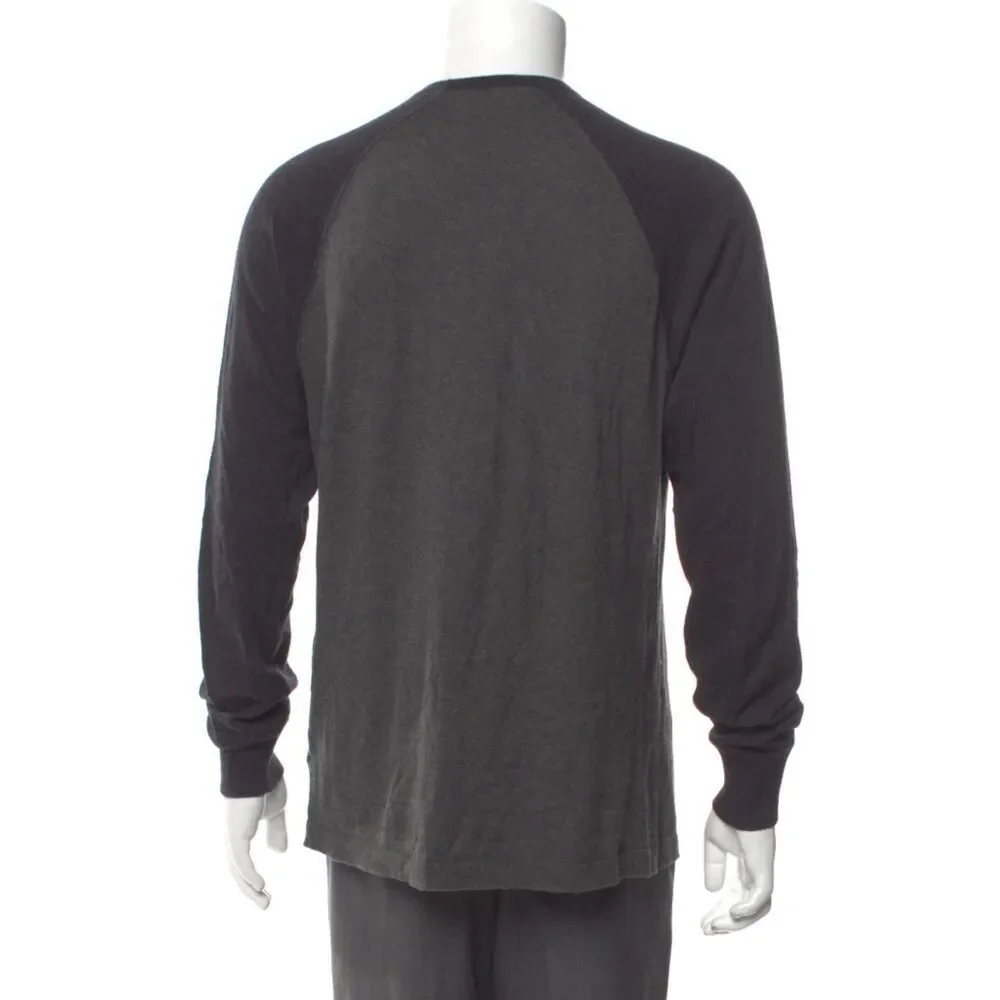 James Perse Crew Neck Long Sleeve Pullover Grey / Black - M (2) Like New
